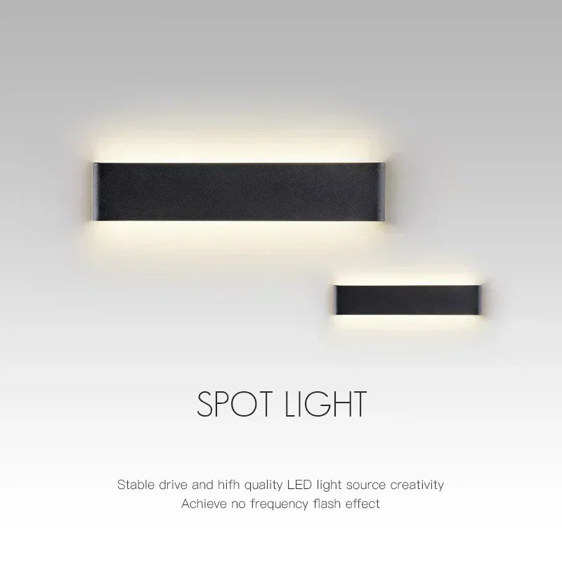 Modern LED Wall Lamp | Rechargeable | Up &amp; Down Lighting | Bedside, Staircase &amp; Bathroom Fixture