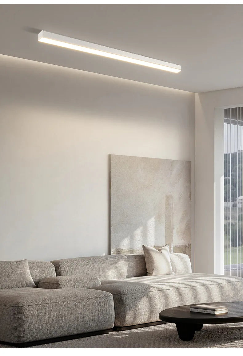 Modern LED Strip Ceiling Light | Surface Mount Linear Light | Living Room Bedroom Kitchen Corridor | Minimalist Flush Mount
