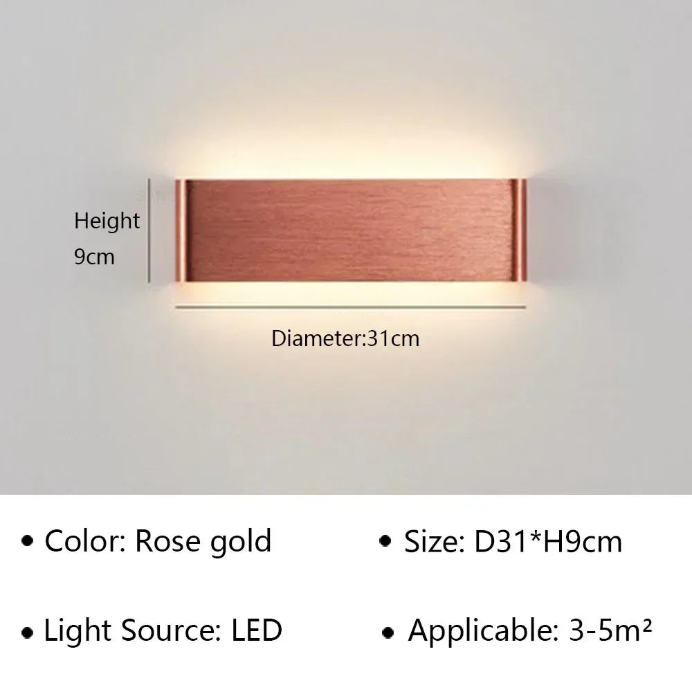 Modern LED Wall Lamp | Rechargeable | Up &amp; Down Lighting | Bedside, Staircase &amp; Bathroom Fixture