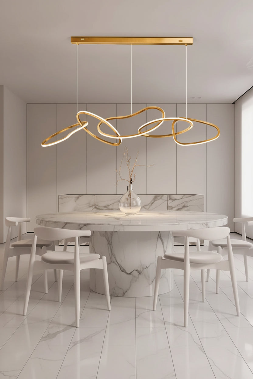 Modern LED Wave Pendant Light | Ceiling Pendant | Dining Room & Living Room | Contemporary Home Lighting
