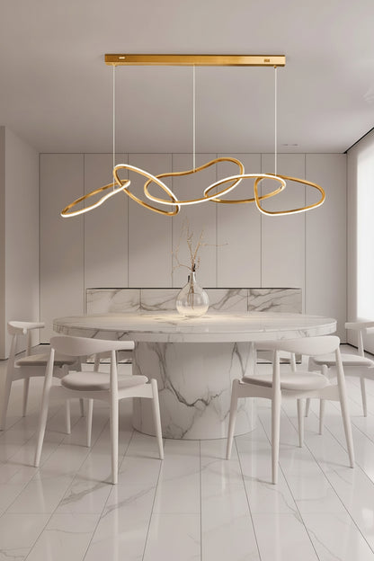 Modern LED Wave Pendant Light | Dining Room & Kitchen Island Lighting | Contemporary Ceiling Pendant