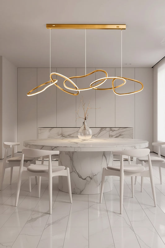 Modern LED Wave Pendant Light | Ceiling Pendant | Dining Room & Living Room | Contemporary Home Lighting
