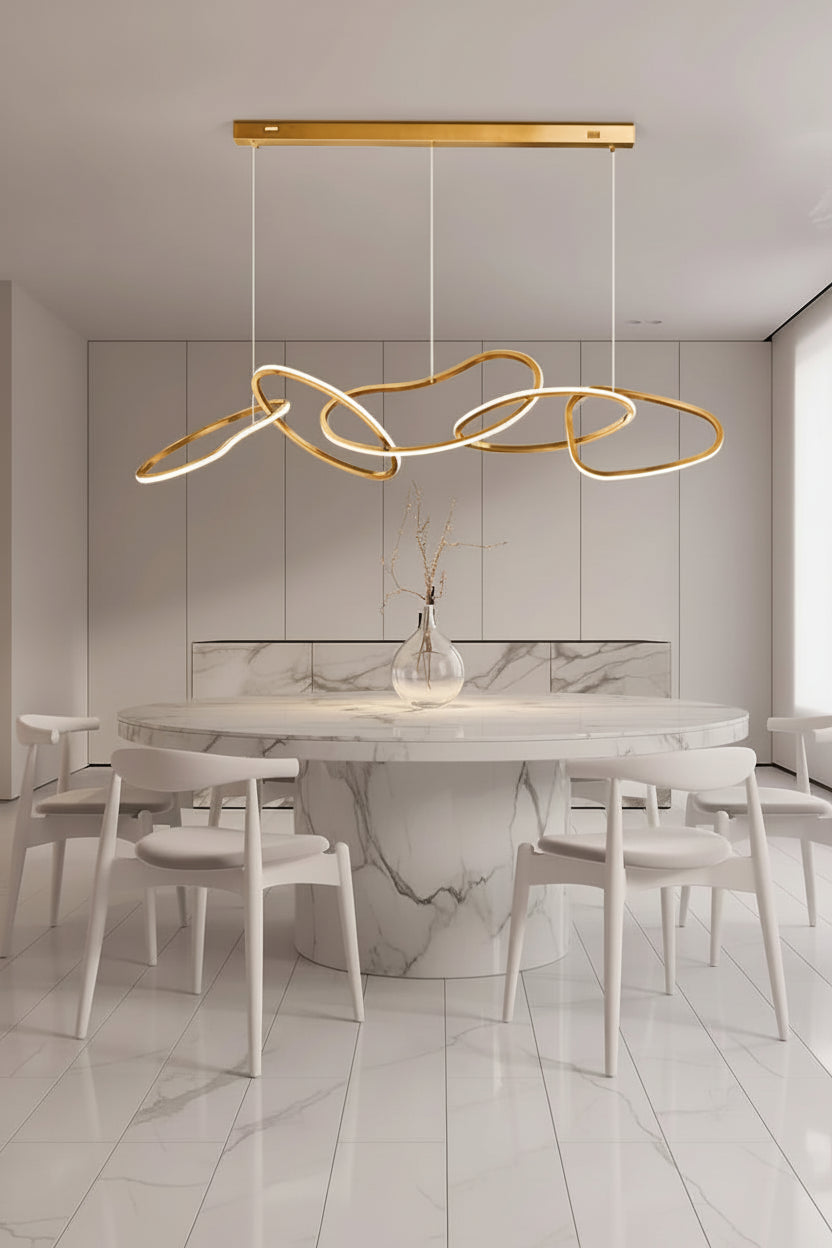 Modern LED Wave Pendant Light | Dining Room & Kitchen Island Lighting | Contemporary Ceiling Pendant