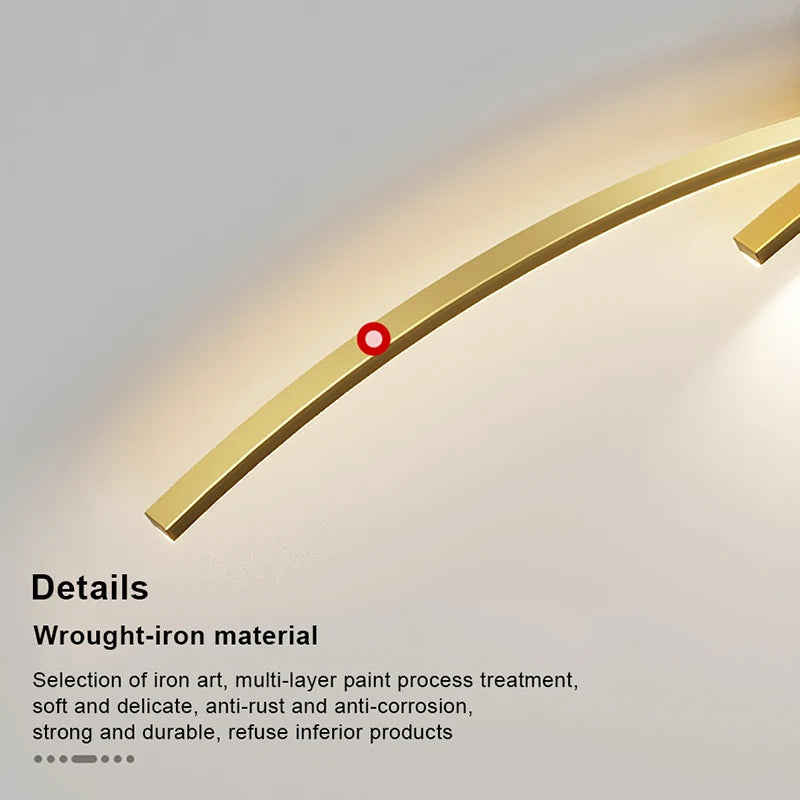 Modern LED Background Wall Light | Touch Dimmable | Black, White &amp; Gold | Living Room &amp; Bedside Sconce