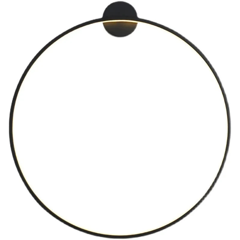 Nordic Round Ring LED Wall Sconce | Touch Sensor | Dimmable | Gold &amp; Black | Bedroom &amp; Living Room Lighting