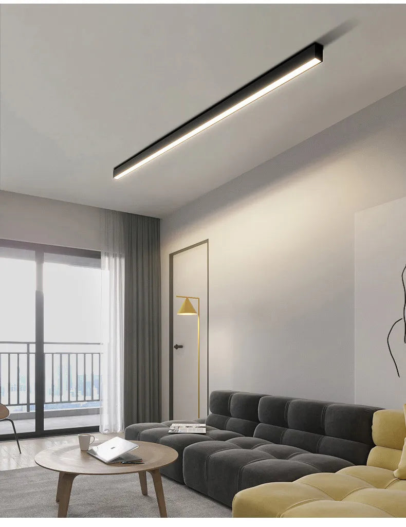 Modern LED Strip Ceiling Light | Surface Mount Linear Light | Living Room Bedroom Kitchen Corridor | Minimalist Flush Mount