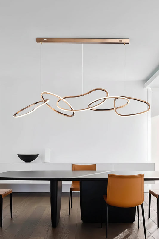 Modern LED Wave Pendant Light | Dining Room & Kitchen Island Lighting | Contemporary Ceiling Pendant