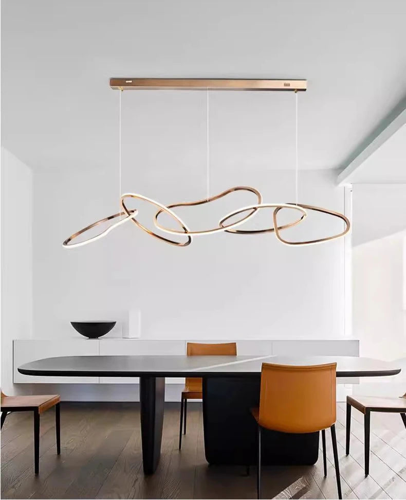 Modern LED Wave Pendant Light | Ceiling Pendant | Dining Room & Living Room | Contemporary Home Lighting