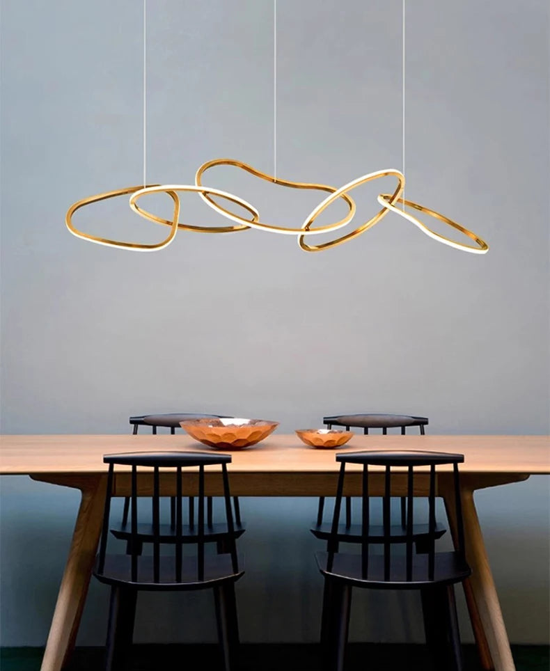 Modern LED Wave Pendant Light | Ceiling Pendant | Dining Room & Living Room | Contemporary Home Lighting