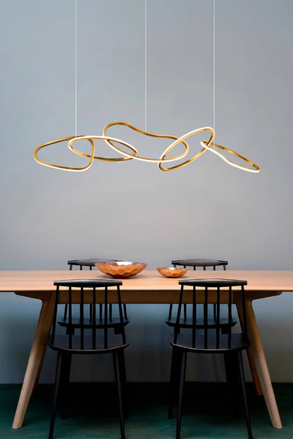 Modern LED Wave Pendant Light | Dining Room & Kitchen Island Lighting | Contemporary Ceiling Pendant