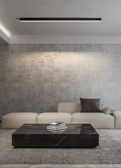 Modern Linear LED Ceiling Light | Flush Mount Surface Light | Black, White, Wood & Walnut | Kitchen, Bedroom & Hallway