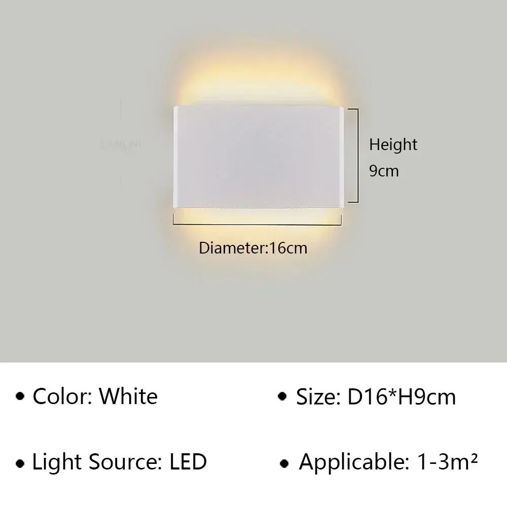 Modern LED Wall Lamp | Rechargeable | Up &amp; Down Lighting | Bedside, Staircase &amp; Bathroom Fixture