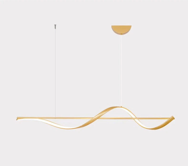 Modern LED Wave Ribbon Pendant Light | S-Curve Design | Living Room & Dining | Contemporary Home Lighting