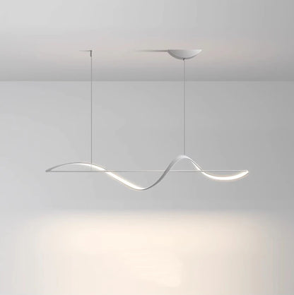 Modern LED Wave Ribbon Ceiling Light | S-Curve Semi-Flush Mount | Living Room & Dining Statement Light