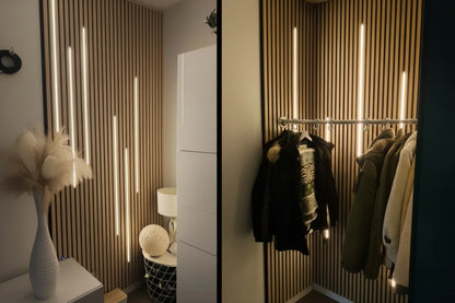 LED Strip Lights for Slat Wall Panels | Touch Sensor | Self-Adhesive | Modern Accent Wall Lighting