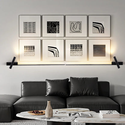 Modern LED Wall Sconce with Rotatable Reading Light | Linear Wall Lamp | Bedside, Living Room & Hallway