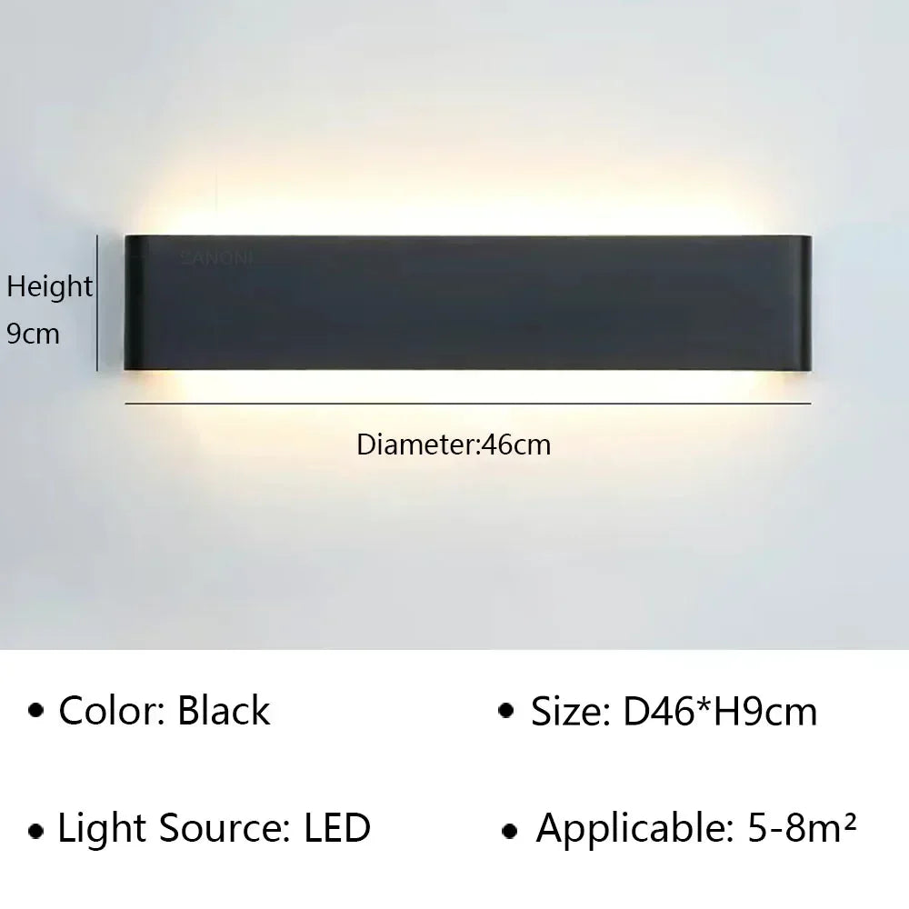 Modern LED Wall Lamp | Rechargeable | Up &amp; Down Lighting | Bedside, Staircase &amp; Bathroom Fixture