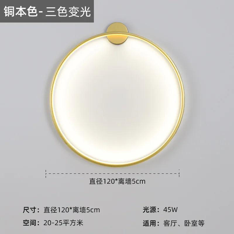 Nordic Round Ring LED Wall Sconce | Touch Sensor | Dimmable | Gold &amp; Black | Bedroom &amp; Living Room Lighting