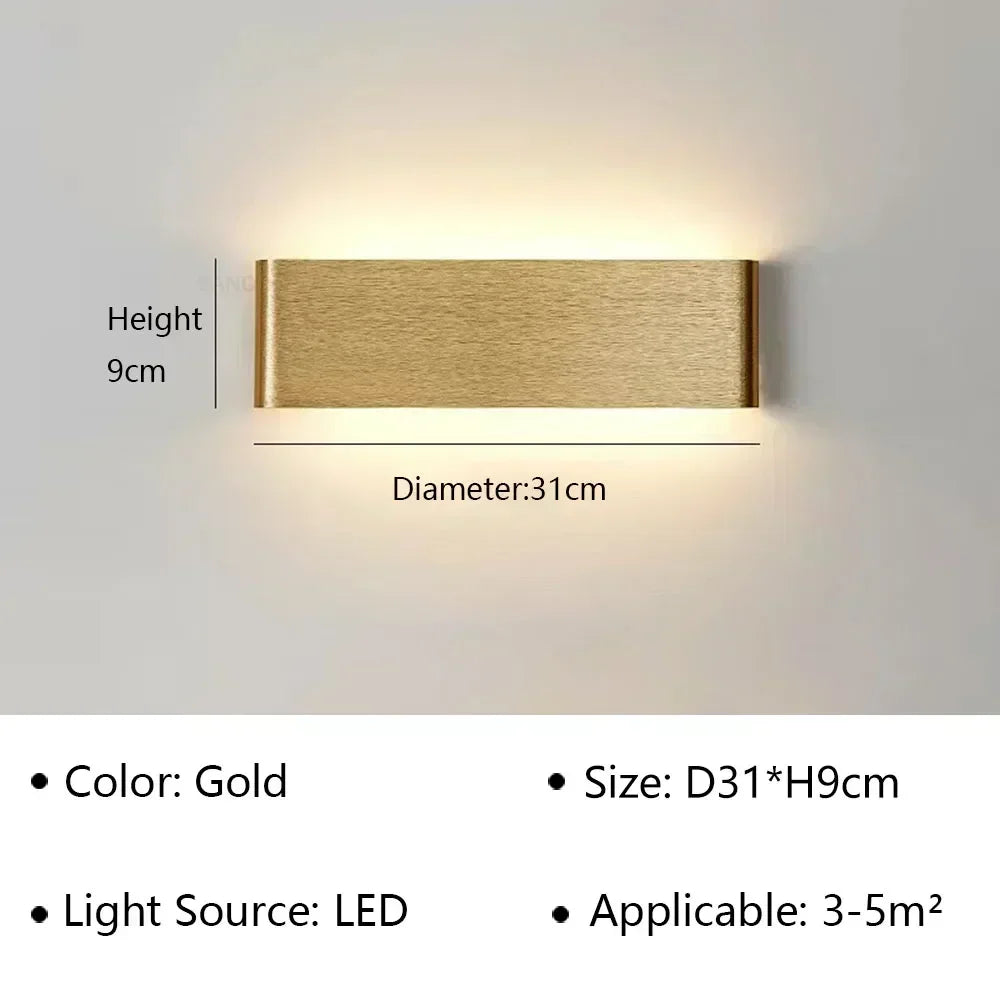 Modern LED Wall Lamp | Rechargeable | Up &amp; Down Lighting | Bedside, Staircase &amp; Bathroom Fixture