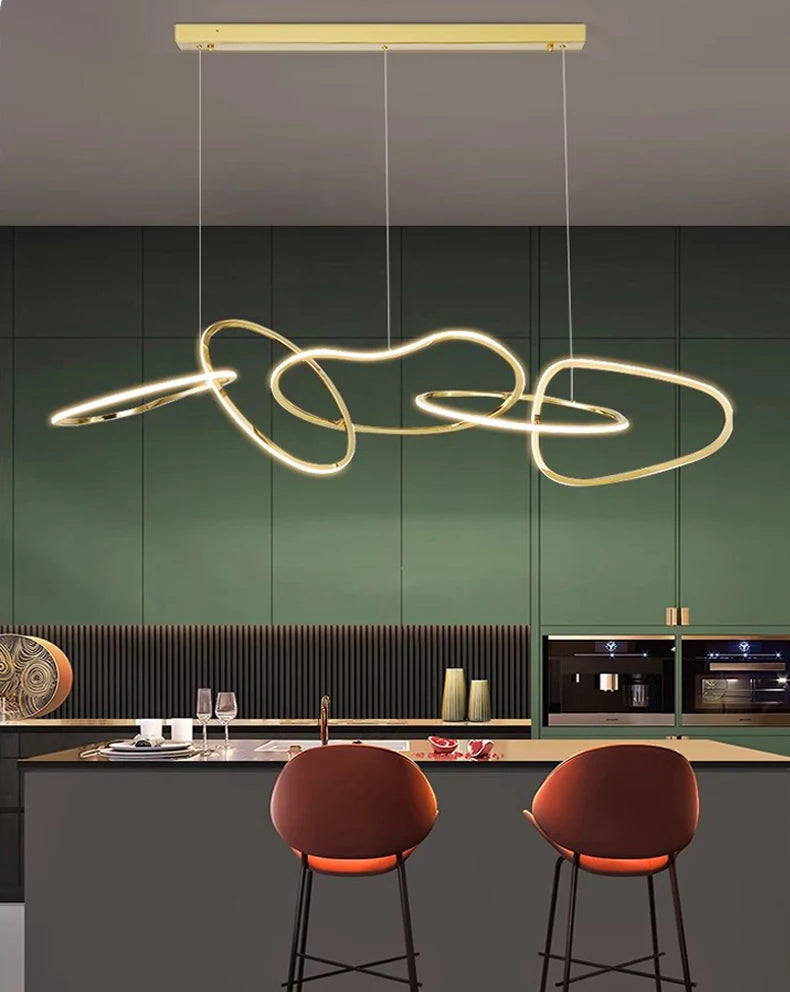 Modern LED Wave Pendant Light | Ceiling Pendant | Dining Room & Living Room | Contemporary Home Lighting