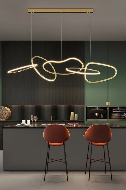 Modern LED Wave Pendant Light | Dining Room & Kitchen Island Lighting | Contemporary Ceiling Pendant