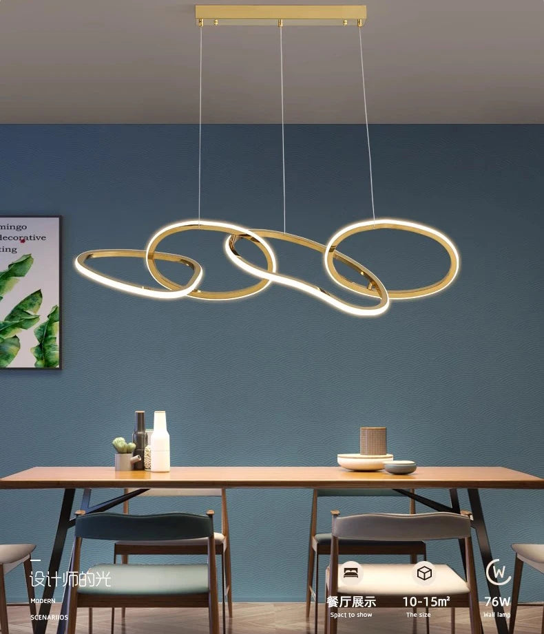 Modern LED Wave Pendant Light | Ceiling Pendant | Dining Room & Living Room | Contemporary Home Lighting