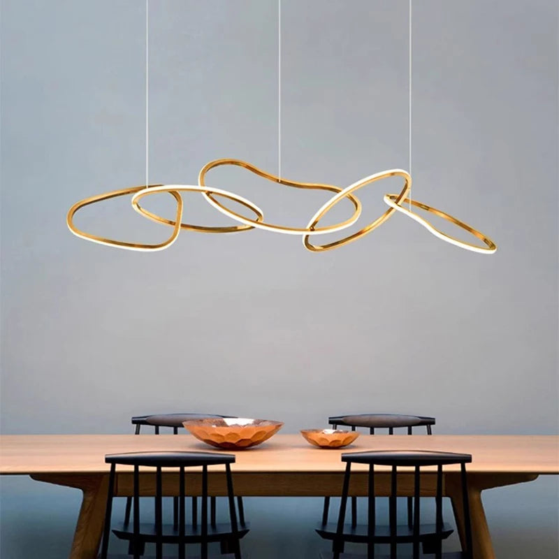 Modern LED Wave Pendant Light | Ceiling Pendant | Dining Room & Living Room | Contemporary Home Lighting