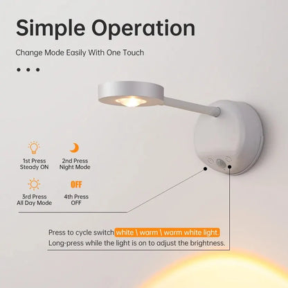 USB Motion Sensor Night Light | Wireless LED Wall Light | Kitchen Bedroom Hallway Staircase | Auto On/Off
