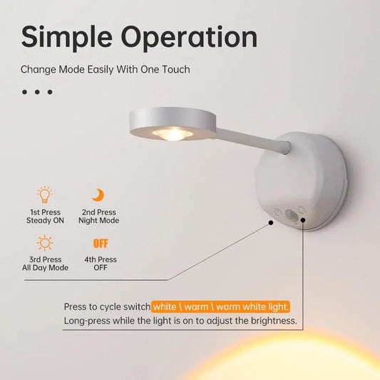 USB Motion Sensor Night Light | Wireless LED Wall Light | Kitchen Bedroom Hallway Staircase | Auto On/Off