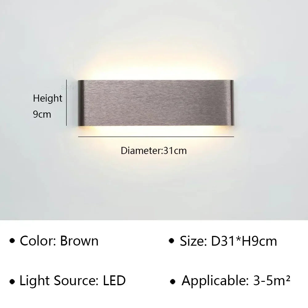 Modern LED Wall Lamp | Rechargeable | Up &amp; Down Lighting | Bedside, Staircase &amp; Bathroom Fixture