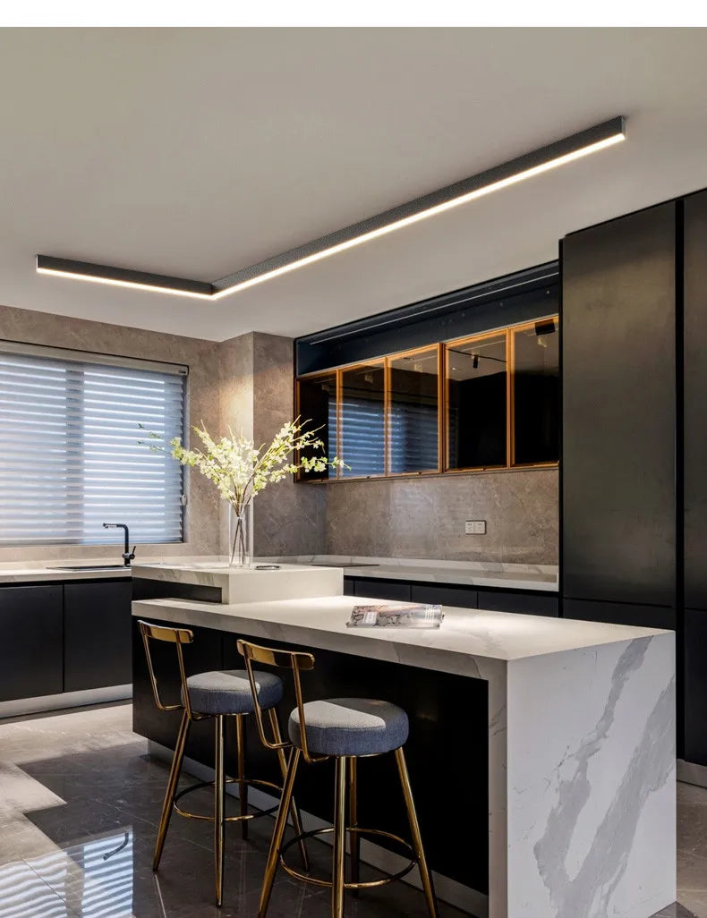 Modern LED Strip Ceiling Light | Surface Mount Linear Light | Living Room Bedroom Kitchen Corridor | Minimalist Flush Mount