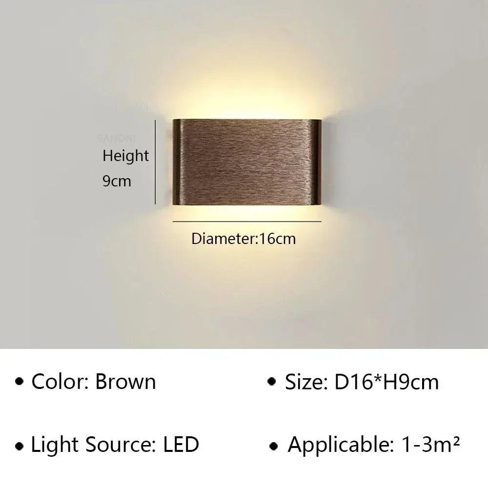 Modern LED Wall Lamp | Rechargeable | Up &amp; Down Lighting | Bedside, Staircase &amp; Bathroom Fixture