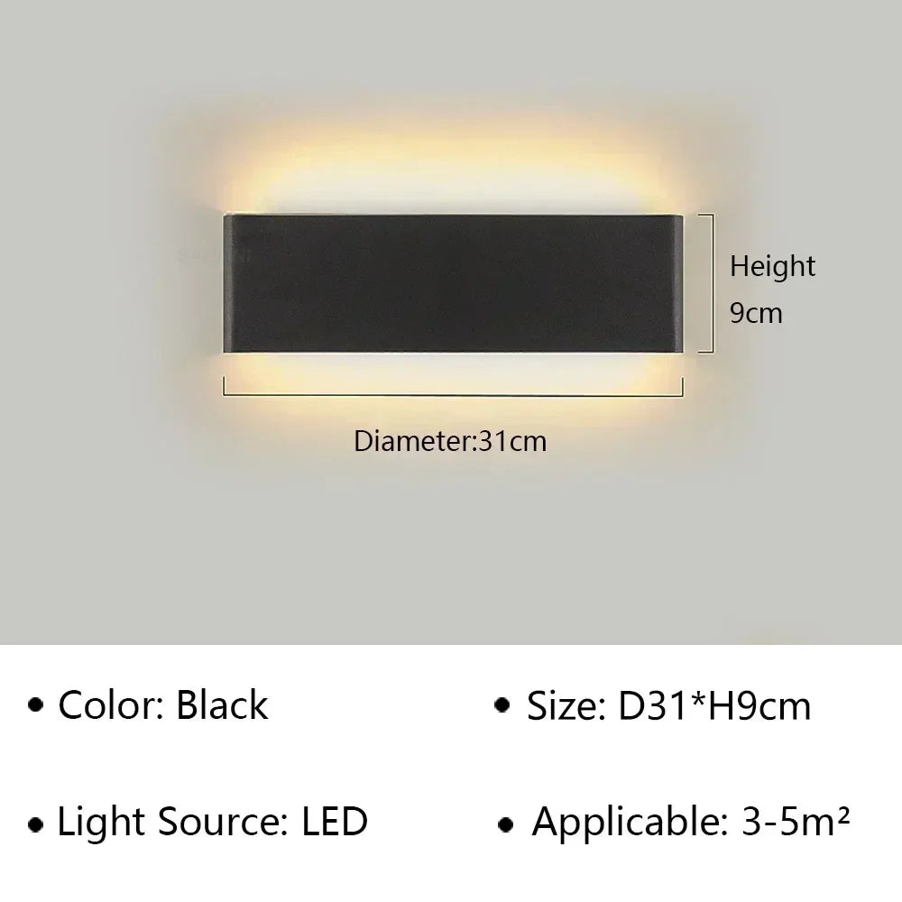 Modern LED Wall Lamp | Rechargeable | Up &amp; Down Lighting | Bedside, Staircase &amp; Bathroom Fixture
