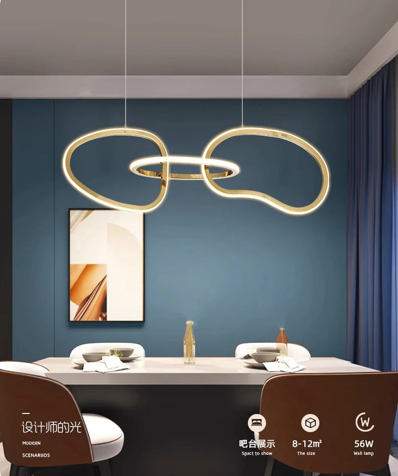 Modern LED Wave Pendant Light | Ceiling Pendant | Dining Room & Living Room | Contemporary Home Lighting