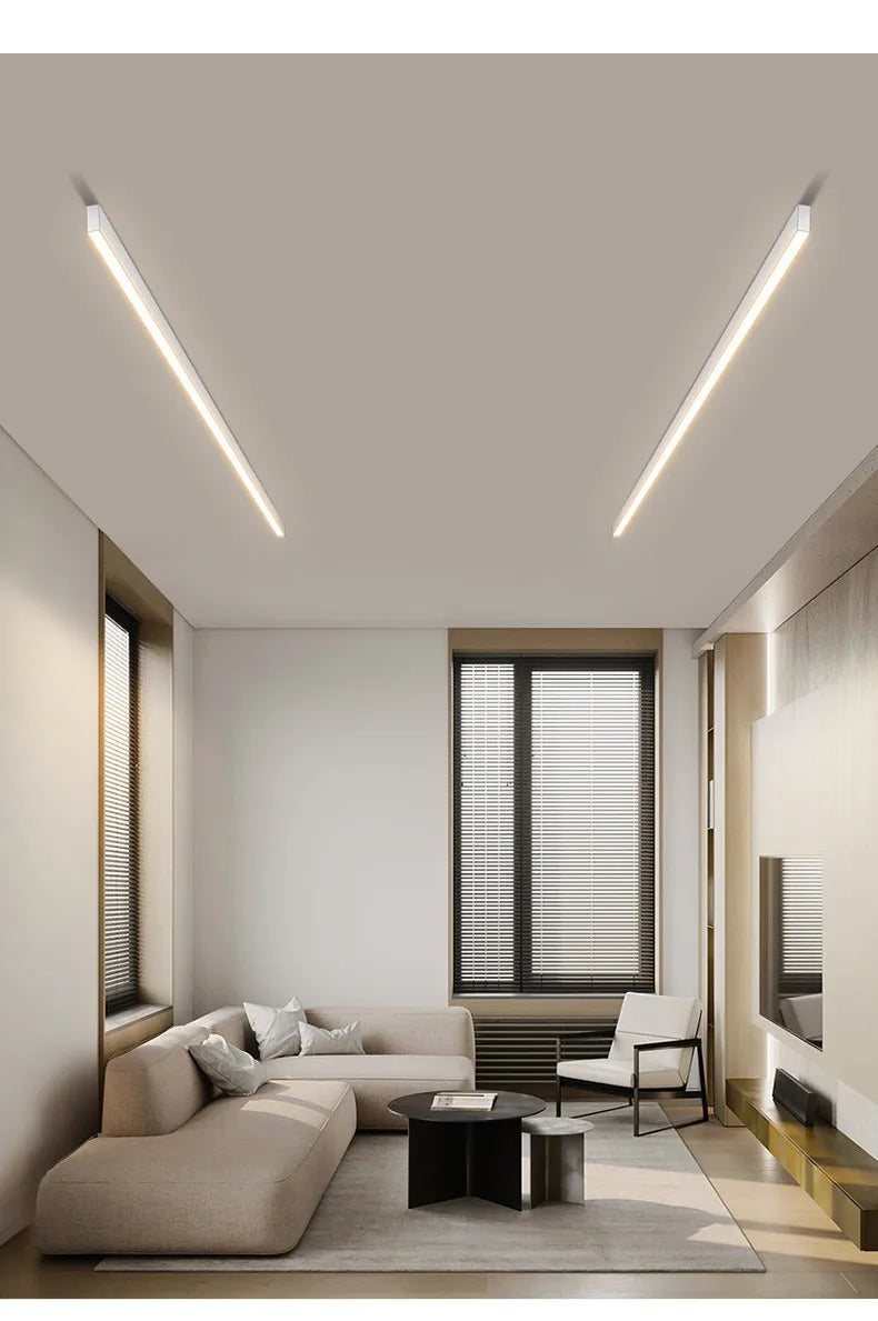 Modern LED Strip Ceiling Light | Surface Mount Linear Light | Living Room Bedroom Kitchen Corridor | Minimalist Flush Mount