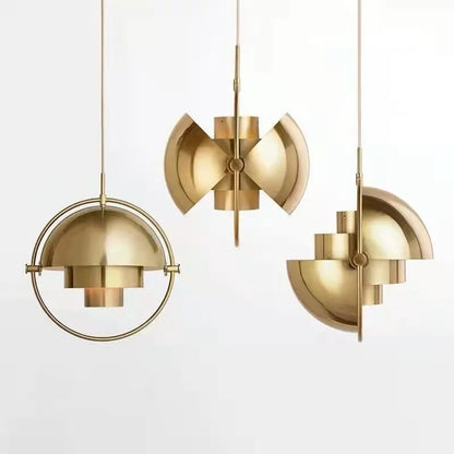 Scandinavian-Style LED Pendant Light | Gold & Black Sphere | Dining Room & Kitchen | Adjustable Hanging Light