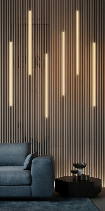 LED Strip Lights for Slat Wall Panels | Touch Sensor | Self-Adhesive | Modern Accent Wall Lighting