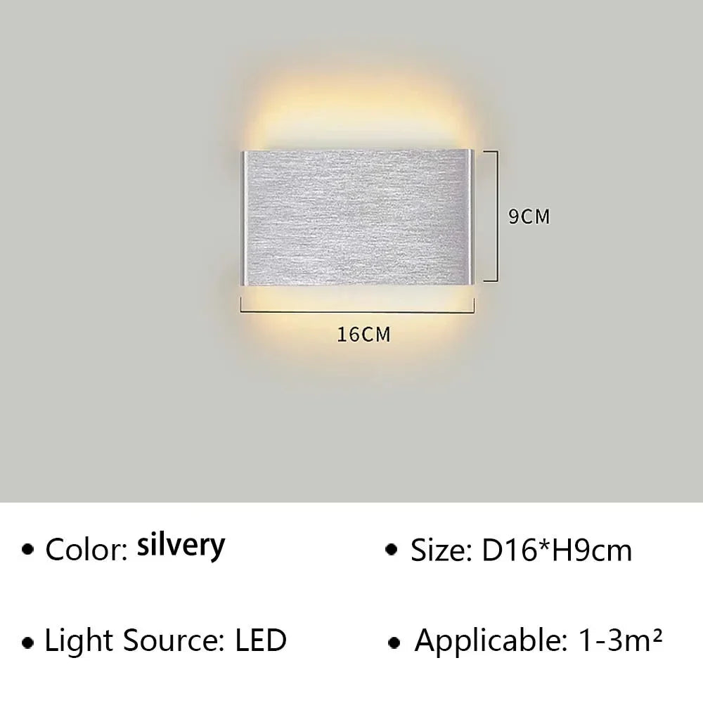 Modern LED Wall Lamp | Rechargeable | Up &amp; Down Lighting | Bedside, Staircase &amp; Bathroom Fixture
