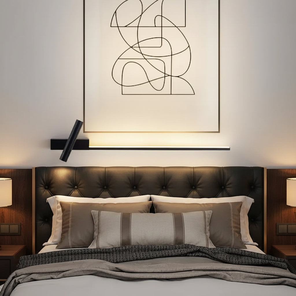LED Wall Sconce Rotatable Spotlight | Linear Strip Wall Light | Bedside Reading Lamp | TV Background Corridor Hallway Living Room