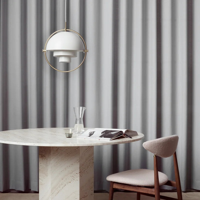 Danish Designer LED Pendant Light | Gold & Black Sphere | Dining Room & Kitchen | Adjustable Hanging Light