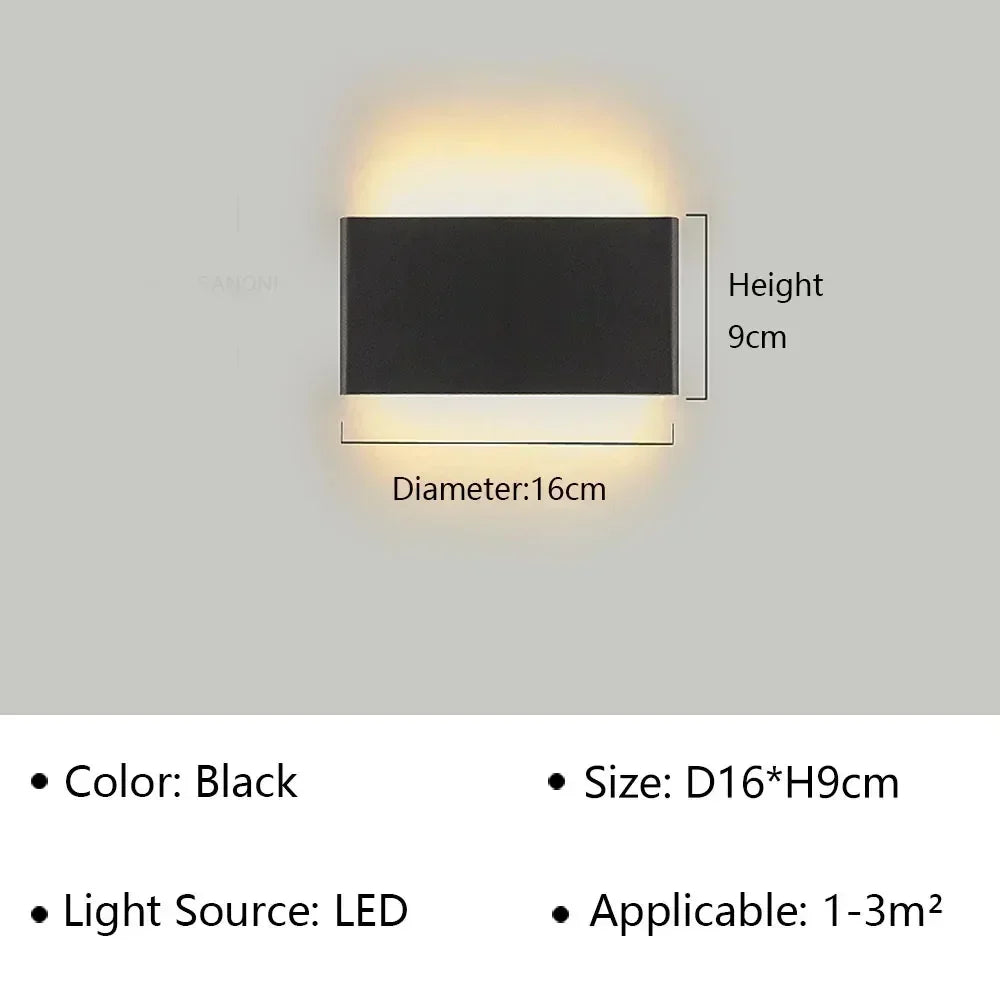Modern LED Wall Lamp | Rechargeable | Up &amp; Down Lighting | Bedside, Staircase &amp; Bathroom Fixture
