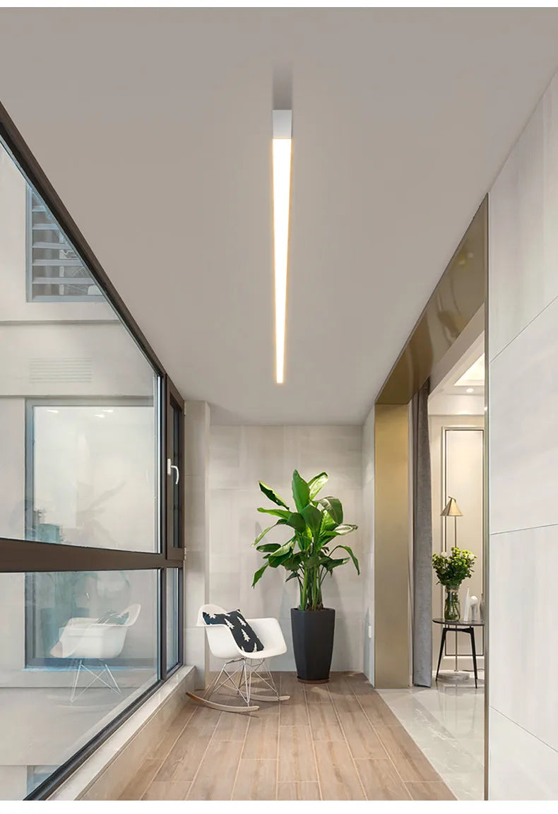 Modern LED Strip Ceiling Light | Surface Mount Linear Light | Living Room Bedroom Kitchen Corridor | Minimalist Flush Mount