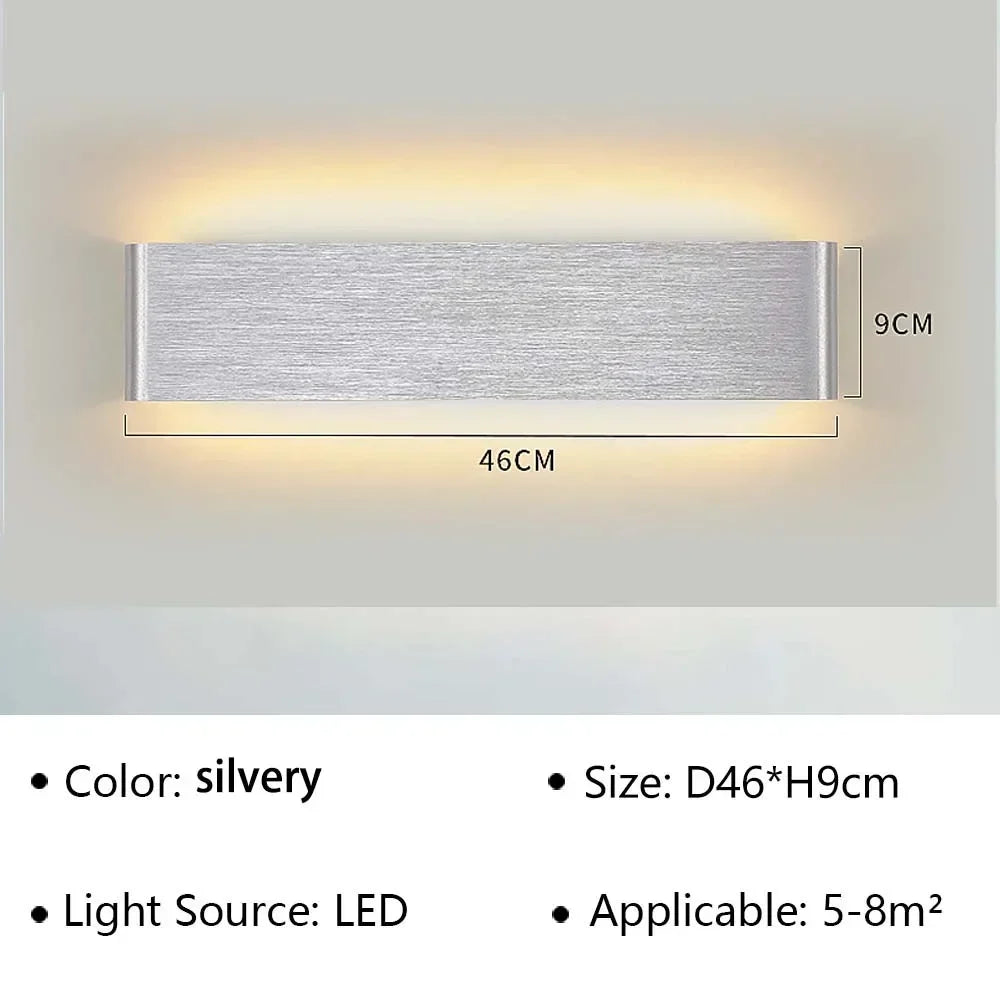 Modern LED Wall Lamp | Rechargeable | Up &amp; Down Lighting | Bedside, Staircase &amp; Bathroom Fixture